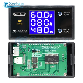 DC 0-50V 0-100V 5A 10A 1000W LCD Digital Voltmeter Ammeter Wattmeter Įtampa Srovės Galios Matuoklis Volt Detektorius Testeris Stebėti