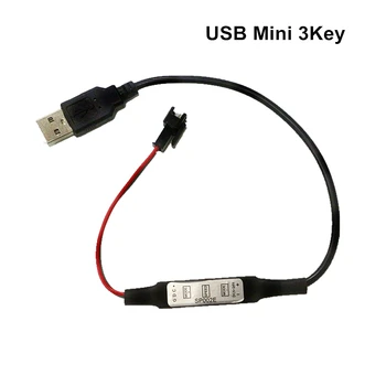DC5V USB Pikselių LED Juostelės Nuotolinio valdymo pultelis Mini 3key RF 14key 17key 21key Valdytojas WS2812B SK6812 Pikselių Visą Spalvų Juostelės