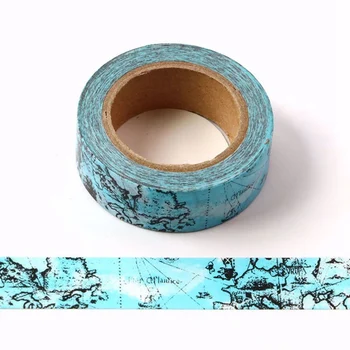 Dekoratyvinis Retro Washi Tape Nustatyti Derliaus Žemėlapis 