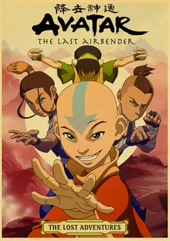 Derliaus Animacinių filmų TV ir Avatar The Last Airbender Plakatas Veiksmų Anime retro Plakato Tapybos Sienos Meno svetainė /Baras Dekoras
