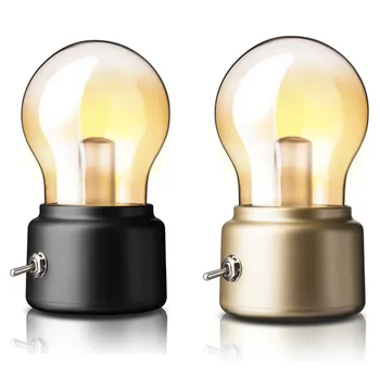 Derliaus LED Lemputė Naktį Šviesos Retro USB 5V Įkrovimo Baterija (akumuliatorius Nuotaika Šviestuvas, rašomasis Stalas Stalo Žibintai Nešiojamų Naktiniai staleliai, Lempa
