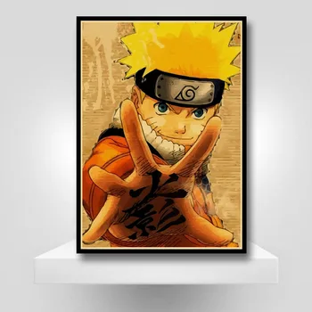 Derliaus Naruto Anime Plakatas Retro Animacinių Filmų Vaidmenis, Plakatai, Kraft Popierius, Dekoratyvinis Dažymas Namų Dekoro Siena Lipdukas Gerbėjai Kolekcija