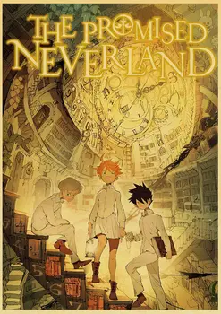 Derliaus Plakatas Anime Pažadėjo Neverland Yakusoku No Neverland Norman kraft popieriaus, Sienos Nuotrauka Namų Dekoro