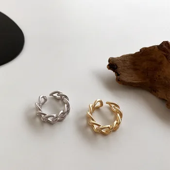 Derliaus Titano Plieno Tuščiaviduriai Atidaryti Žiedas Paprastas Grandinės Metalo, Nerūdijančio Plieno Žiedas Moteris ir Mergina Mados Juvelyrikos Dovanų Didmeninės