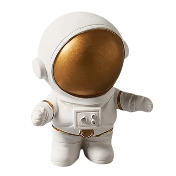 Derva Astronautas Figūrėlės Astronautas su Mėnulio Skulptūros, Dekoratyvinės Figūrėlės Statulos Dovana Vaikams Berniukams Kosmoso Mėgėjams