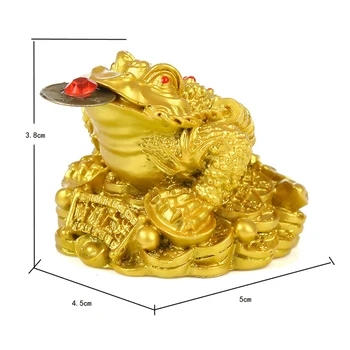 Derva Feng Shui, Rupūžė Pinigų Laimingas, Laimę Turtus Ornamentu Kinijos Aukso Varlė, Rupūžė Monetų Namų Biuro Verslo Darbalaukio Amatų Dekoras