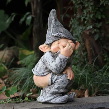 Derva Įdomus Elf Ženklų Papuošalai Ekranas, Formos Modeliavimas Juokinga Gnome Miniatiūriniai Nykštukas Statulėlės Statula Sodo Dekoro Sodas