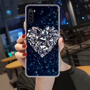 Diamond Šviesus Telefono dėklas padengti XIAOMI Redmi Pastaba 3 4 4 5 6 7 8 9 Pro T S max skaidrų langelį padengti tpu apvalkalas 3D prime