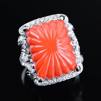 Didelis Vaisių Akmens Žiedai Moterims Orange vienintelė Šalis Visame Priedai Su Akmens Piršto Žiedą, Kaip Dovana Mergina
