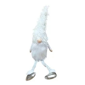 Didelės Kalėdinės Dekoracijos Ilgas Kojas, Santa Beveidis Lėlės Baltos Kojos Ilgai Hu Lėlės Kalėdų Figūrėlės