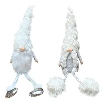 Didelės Kalėdinės Dekoracijos Ilgas Kojas, Santa Beveidis Lėlės Baltos Kojos Ilgai Hu Lėlės Kalėdų Figūrėlės