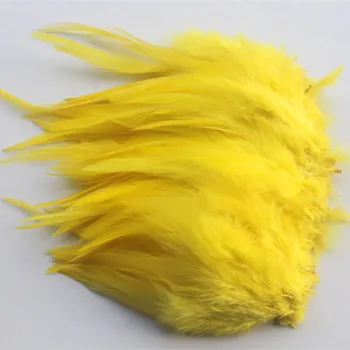 Didmeninė karšto 20 gana 4-6 cm / 10-15cm geltona Fazano kaklo plunksnos 