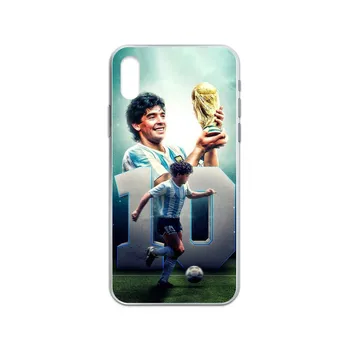 Diego Armando Maradona Argentinos Skaidrus Telefono Case cover For iphone 4 4S 5 5C 5S 6 6S PLIUS 7 8 X XR XS 11 PRO SE 2020 MAX