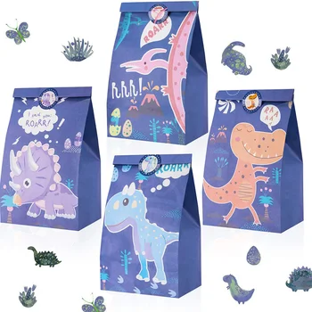 Dinozaurų Saldainių Dėžutė Su Lipdukais Dino Popieriaus Dovaną-Saldainių Maišelį Džiunglių Gyvūnų Tema Partija Pasisako Vaikams Gimtadienio Baby Shower Apdaila
