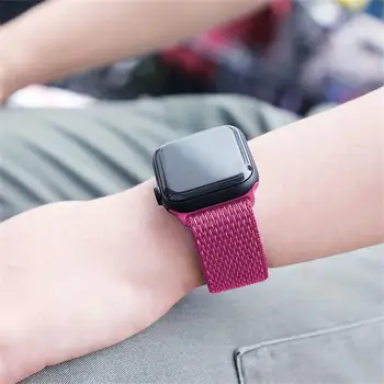 Dirželis Apple watch band 44mm 40mm 42mm 38mm smartwatch apyrankė diržo sporto Nailono linijos apyrankė 