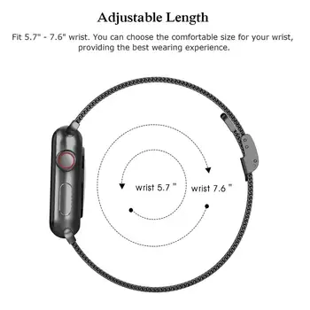 Dirželis Apple Watch band 44mm 40mm, Nerūdijančio plieno metalo apyrankė correafor iWatch 6 5 se 4 3 milano linijos juosta 42 mm 38mm