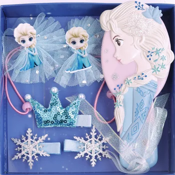 Disney Frozen2 Naujų Mergaitės galvos Apdangalai Princesė Elsa Šukos Plaukų Įrašą Šukuosena Mergina Staigius Šukos Nustatyti Gumos Juosta Išskirtinį Dovana