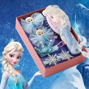Disney Frozen2 Naujų Mergaitės galvos Apdangalai Princesė Elsa Šukos Plaukų Įrašą Šukuosena Mergina Staigius Šukos Nustatyti Gumos Juosta Išskirtinį Dovana