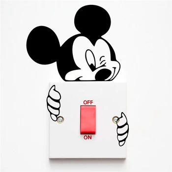 Disney Mickey Minnie Mouse Switch Lipdukai Miegamasis Namų Dekoro Priedai, Sienų Lipdukai, Vinilo Freskos Priedai Už Kambarį