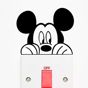 Disney Mickey Minnie Mouse Switch Lipdukai Miegamasis Namų Dekoro Priedai, Sienų Lipdukai, Vinilo Freskos Priedai Už Kambarį