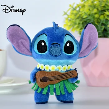 Disney Pliušas Animacinių filmų Dygsnio Pliušiniai Žaislai 11cm Lilo & Stitch Mielas Gyvūnų Žaislai, Minkšti Pliušiniai Žaislai Vaikams, Lėlės Klavišą Pliušinis Maišelį Pakabukas
