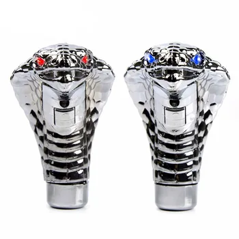 DJSona Universaliųjų Automobilių Rankinis Pavarų Lazdą Gyvatės Formos Shift Knob Kristalų Kobra Galva su LED Žibintai, Automatinė pavarų Dėžė