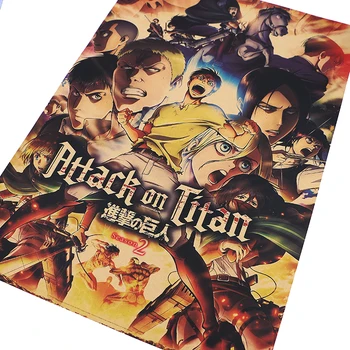 DLKKLB Anime Ataka Titan Plakatas Klasikinių Animacinių filmų Kraft Popieriaus Siena Lipdukas Miegamasis Bendrabutyje Dekoratyvinės Tapybos 50.5X35cm