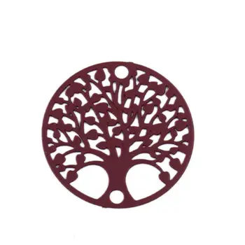 DoreenBeads Vario Filigranas Štampavimo Jungtys Turas Persikų Rožinė Spalvinga Medžio Modelio Papuošalus 