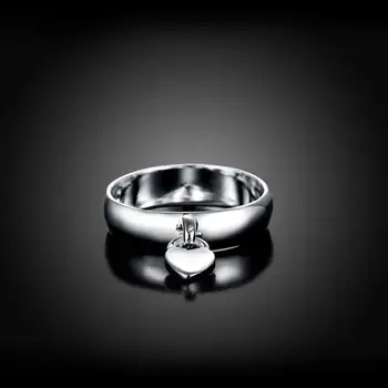 DOTEFFIL 925 Sterlingas Sidabro Širdies fiksavimo Žiedą Klasikinės Moterų Mados Vestuvių Dalyvavimo Šalies Dovanų Žavesio Papuošalai