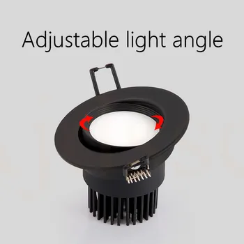 Downlight COB LED Prožektorius šviesos srautą galima reguliuoti Lubų lempa AC110V-3W 220V 5W 9W 7W 12W 15W embedded šviestuvai apvalus led skydelio lemputė