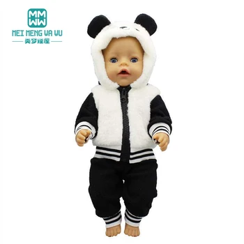 Drabužių lėlėms tinka 43-45cm kūdikių new born lėlės priedai Megztinis kostiumas, drabužiai, striukė, kostiumas