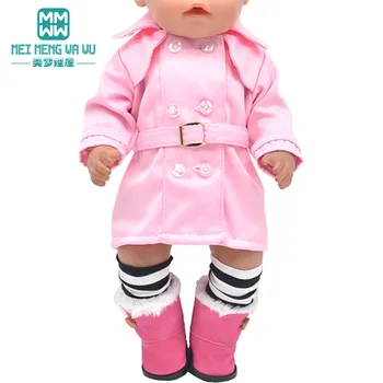 Drabužių lėlės tinka 43cm baby žaislas naujas gimęs lėlės ir Amerikiečių lėlės Rožinis megztinis + džinsai princesė suknelė