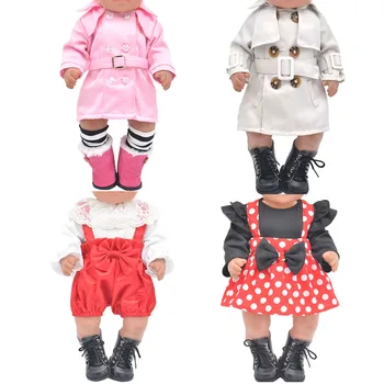 Drabužių lėlės tinka 43cm žaislas naujas gimęs lėlės priedai mados medvilnės striukę, marškinius, suknelę