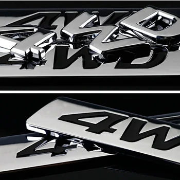 DSYCAR 1Pcs Mados 3D Metalo 4WD Automobilio Pusės Sparnas Galinis Kamieno Emblema Ženklelio Lipdukai Lipdukas 