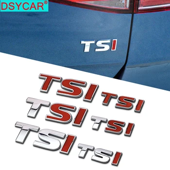 DSYCAR 1Pcs Naujas 3D Metalo TSS Automobilio Pusės Sparnas Galinis Kamieno Emblema Ženklelio Lipdukai Volkswagen Sagitar Golfo Magotan Polaris Boracay