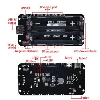 Du Įtampa 18650 Ličio Baterija Shield V8 Mobiliojo Energijos Plėtros Valdybos Modulis 5V/3A 3V/1A Micro USB Arduino ESP32 ESP8266