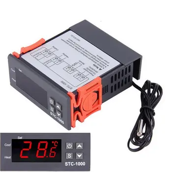 Dual Digital Inkubatorius Termostatas Temperatūros Reguliatorius Dvi Išėjimo Thermoregulator 10A Šildymo Aušinimo STC-3008 12V 220V