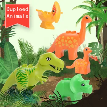 Duploed Blokai Gyvūnų Dinozaurų Serijos Modelis, Rinkiniai Rinkinį, didelio dydžio, Statyba Blokai, Plytos Duploed Žaislai Vaikams Brithday Dovanos