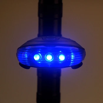 Dviračių LED Galiniai šviesos Vandeniui Saugos Perspėjimo Lemputė 5 LED ir 2 Lazerio Naktį, Kalnų Dviračių Šviesos Žibintas Galinis Bycicle Šviesos