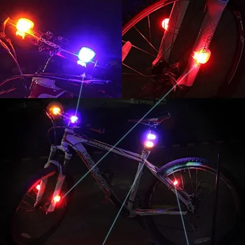 Dviračių Vandeniui Dviguba LED Varlė Uodegos Šviesos Lauko Naktį Jojimo Dviračiu Saugos Įspėjamoji Lemputė dviračių žibintai TSLM1