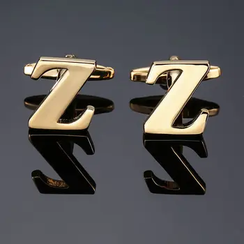 DY Nauji aukštos kokybės aukso raidės A-Z vardas, pavardė rankogalių segtukai vyrų prancūzijos marškinių rankogalių segtukai nemokamas pristatymas