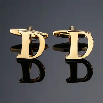 DY Nauji aukštos kokybės aukso raidės A-Z vardas, pavardė rankogalių segtukai vyrų prancūzijos marškinių rankogalių segtukai nemokamas pristatymas