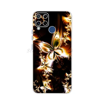 Dėl KOLEGA Realme C15 2020 Atveju Silikono Gėlių Gėlių Galinį Dangtelį Telefoną Atveju Realme C15 C 15 Rubisafe RMX2180 RealmeC15 Minkštas Viršelis