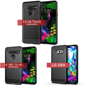 Dėl LG G8S ThinQ Atveju, atsparus smūgiams Matinio Anglies Pluošto, Minkšta Bamperis Atveju Dangtelis LG G8 ThinQ G8X Telefonas Atvejų