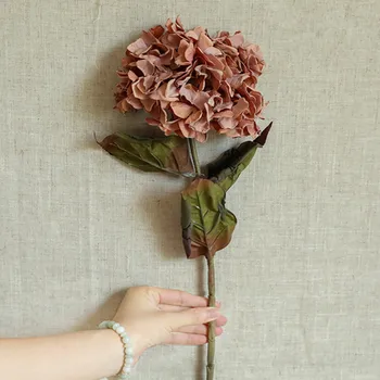 Džiovinti ieško Hydrangea Šakos, lapai šilko Dirbtinės Gėlės Namuose Vestuvių Dekoravimas Fotografijos Rekvizitai flores