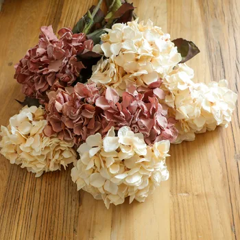 Džiovinti ieško Hydrangea Šakos, lapai šilko Dirbtinės Gėlės Namuose Vestuvių Dekoravimas Fotografijos Rekvizitai flores