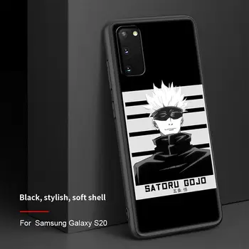 Džiudžiutsu Kaisen Gojou Satoru Telefono dėklas Samsung Galaxy S20 FE S10 Plius Lite S21 Ultra S8 S9 Plus S10e Minkštas Juoda Korpuso Dangtelio