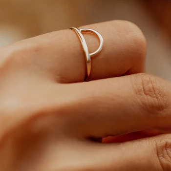 E-Manco Madinga nerūdijančio plieno žiedai moterims Rose Aukso Spalvos Tuščiaviduriai Iš vidurio žiedai, juvelyriniai dirbiniai Geometrinis Žiedo Dydis 5 6 7