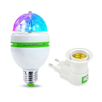 E27 RGB LED Nakties šviesos 110V, 220V 85-265V ES Plug E27 3W LED Etape Kalėdų šviesos Projektorius LED Lemputė atostogų amosphere Lempos