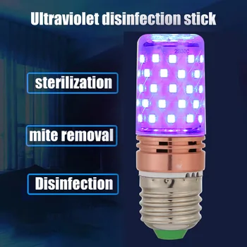 E27 Sterilizacija uv-C Lempa su 60 LED UV Baktericidiniu Dezinfekavimo Lemputės Ultravioletinių Sterilizer Šviesos Namuose Švaraus Oro Nužudyti Erkių
